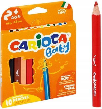 Carioca Kredki Ołówkowe Trójkątne Baby 10 Kolorów 42819