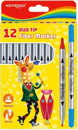 Keyroad Flamastry Fiber Marker Duo 12 Kolorów