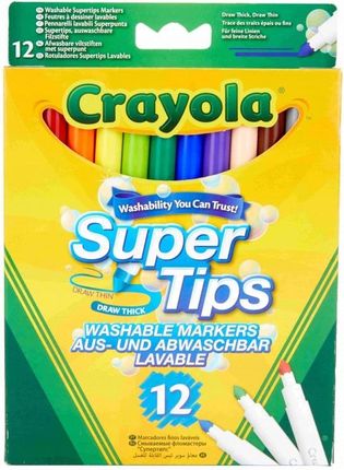 Crayola Flamastry Zmywalne 12 Kolorów