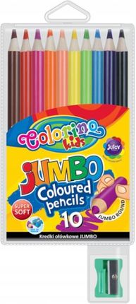Colorino Kredki Ołówkowe Okrągłe Jumbo Kids Z Temperówką 10 Kolorów