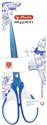 Herlitz Nożyczki My.Pen 18Cm Niebiesko-Białe