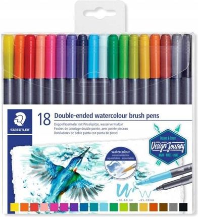 Staedtler Flamastry Design Journey Dwustronne Brush Pen Do Akwareli 18 Kolo