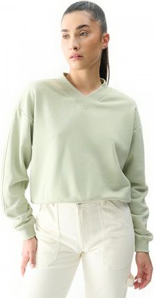 Damska bluza dresowa nierozpinana bez kaptura Champion Crewneck Croptop Sweatshirt - zielona