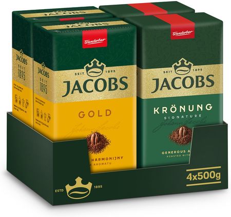 Jacobs Zestaw Kawy Mielonej Krönung I Gold 4X500g