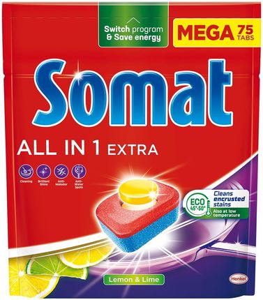 Somat Tabletki Do Zmywarek All In One Extra Lemon 75Szt.