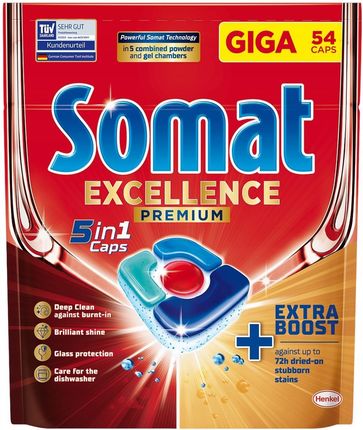 Somat Tabletki Do Zmywarek Excellence Premium 5W1 54Szt.