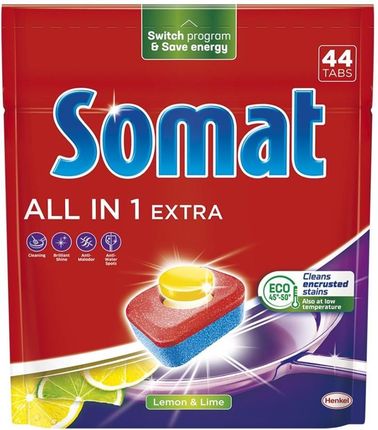 Somat Tabletki Do Zmywarek All In One Extra Lemon 44Szt.