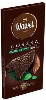 Wawel Czekolada Premium Gorzka 64% Cocoa Cząstki Miętowe 90g