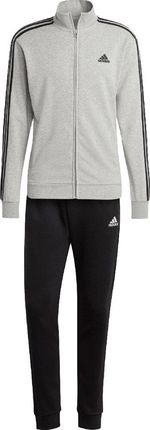 Dres męski adidas Basic 3-Stripes French Terry szaro-czarny IC6748