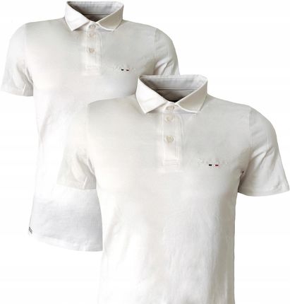 Koszulka polo męska tshirt BAWEŁNA z kołnierzem biała XXL