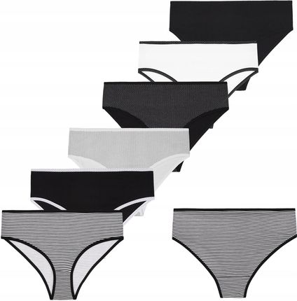 6x Majtki Damskie Figi Bikini Bawełniane Klasyczne Mix Wzorów Moraj XL