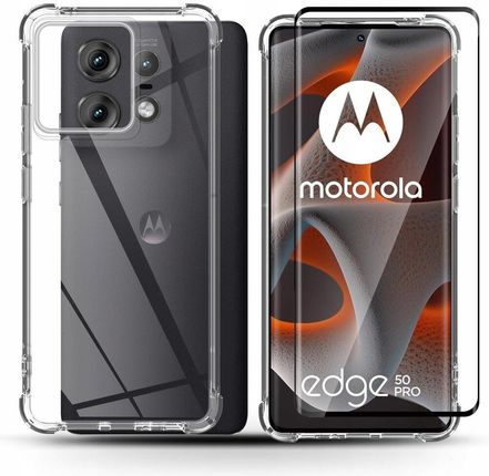 Erbord Etui Silikonowe Szkło Hartowane 3D Do Motorola Edge 50 Pro Odporne Case