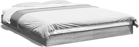 Rama łóżka, szary dąb sonoma, 160x200cm materiał drewnopochodny
