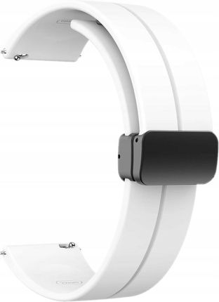 Kbr Games Biały Silikonowy Magnetyczny Pasek Opaska 20Mm Do Samsung Galaxy Watch