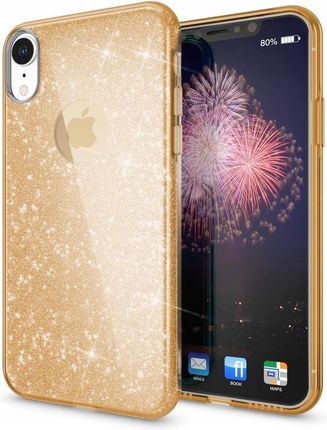 Amazon Etui Plecki Apple Iphone Xr 6 06" Case Silikonowy Złoty Brokatowy Glamour