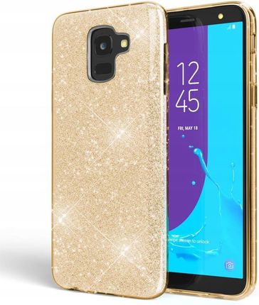 Amazon Etui Samsung Galaxy J6 Case Silikonowy Złoty Brokatowy Glitter Sm J600