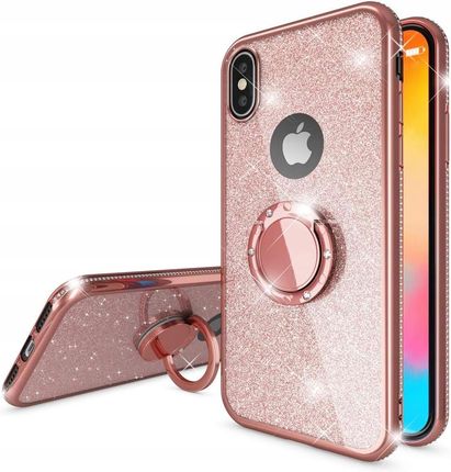 Amazon Etui Do Apple Iphone X Xs Case Silikonowe Różowe Z Kryształkami Ring