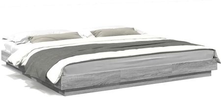 Rama łóżka z LED, szary dąb sonoma, 180x200 cm