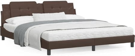 Rama łóżka z zagłówkiem, brązowe, 180x200 cm, sztuczna skóra