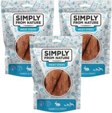Simply From Nature Meat Strips Mięsne Paski Z Królikiem I Marchewką Dla Psów 3x80g