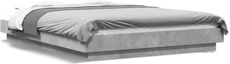 Rama łóżka z LED, szarość betonu, 140x190 cm