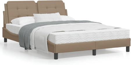Łóżko z materacem, cappuccino, 140x200 cm, sztuczna skóra