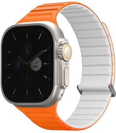Uniq Revix Evo Reversible Magnetic Pomarańczowo Biały Pasek Apple Watch 42 44 45 49 Mm