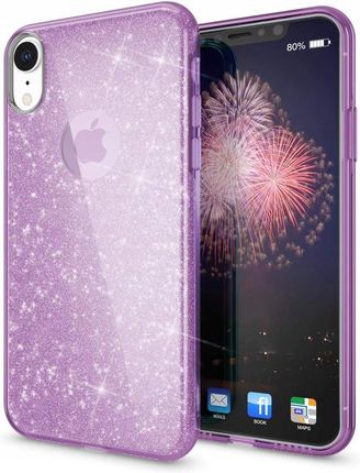 Amazon Etui Apple Iphone Xr 6 06" Case Silikonowy Fioletowy Brokatowy Glitter