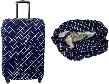 Pokrowiec ochronny Ibiza na małą walizkę kabinową granat w białe linie