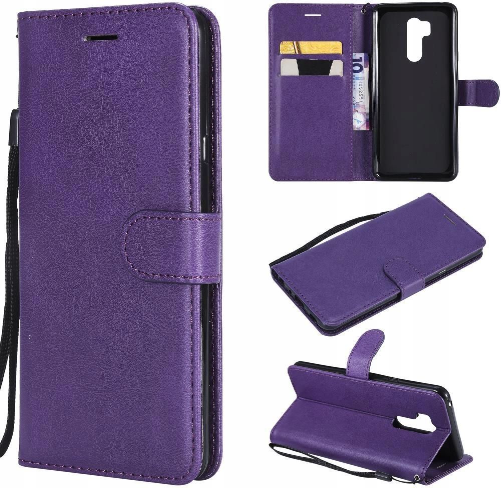 Custodia Portafoglio in Pelle PU con Finitura Scamosciata Compatibile con LG Q7, Flip Cover Magnetica con Tasche per Carte (Grigio