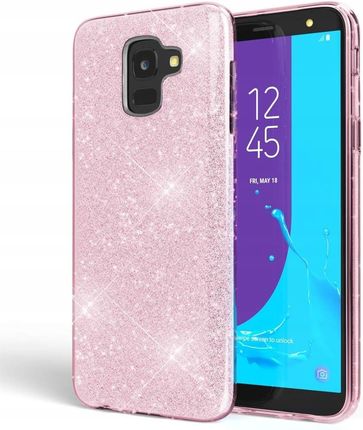 Amazon Etui Samsung Galaxy J6 Case Silikonowy Różowy Brokatowy Glamour