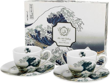 Duo Filiżanki Do Espresso Porcelanowe Ze Spodkami Art Gallery The Great Wave By Hokusai 110Ml 2Szt. (3904)