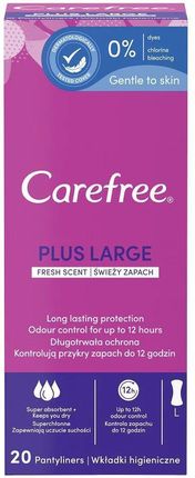 Carefree Plus Large Wkładki Higieniczne Świeży Zapach 20szt.
