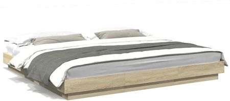 Rama łóżka z LED, dąb sonoma, 180x200 cm