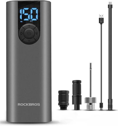Elektryczna Pompka Rowerowa Rockbros 42720001001 Z Wyświetlaczem Led + Kabel Usb-C - Usb-A - Czarna