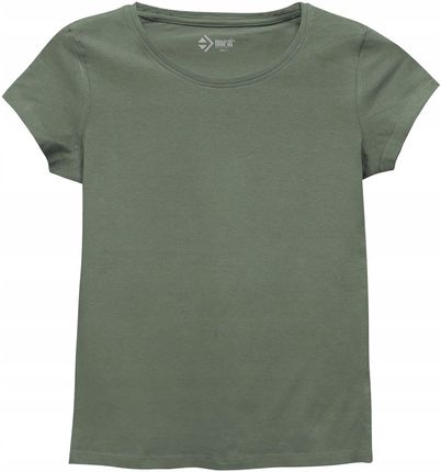 Koszulka Damska Z Krótkim Rękawem Bawełniana T-shirt Basic Moraj Khaki 3XL