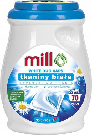 Mill Kapsułki Do Prania Białych Tkanin Duo Caps White 70Szt.
