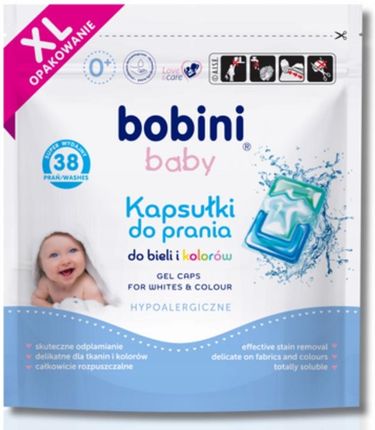 Bobini Baby Kapsułki Do Prania Dla Dzieci Hipoalergiczne Białe Kolor 38Szt.