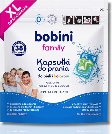 Bobini Family Kapsułki Do Prania Dla Dzieci Rodziny Hipoalergiczne 38Szt.
