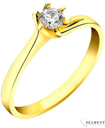 Pierścionek złoty DIAMENT żółte złoto, diament, klasyczny