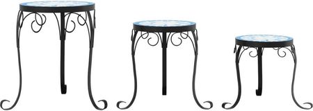 vidaXL Stojaki Na Rośliny 3szt. Niebiesko-Białe Ceramiczne 4003394 - zdjęcie 2