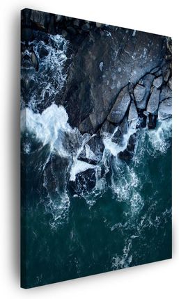 Marka Niezdefiniowana Obraz na płótnie Natura Fale Morze Skalista Plaża 80x120