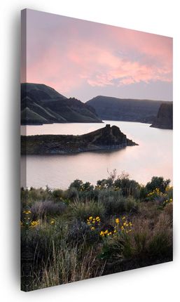 Marka Niezdefiniowana Obraz na płótnie Natura Góry Woda Niebo Kwiaty Rośliny 60x90