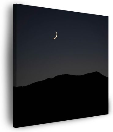 Marka Niezdefiniowana Obraz na płótnie Natura Noc Mrok Księżyc Góry 80x80