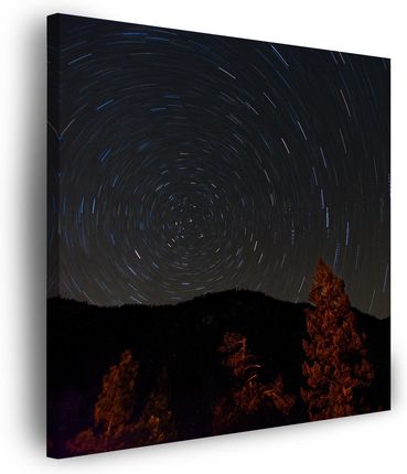 Marka Niezdefiniowana Obraz na płótnie Natura Las Noc Góry Abstrakcja Drzewa 80x80