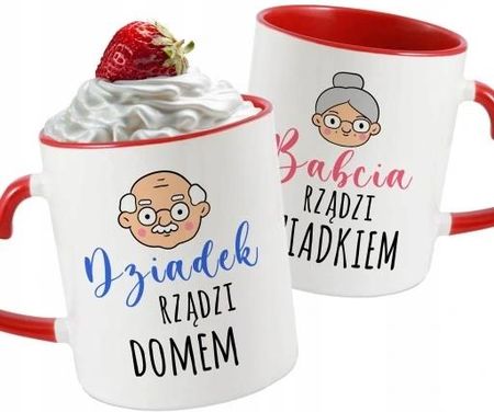Cute Cups 2X Kubek Z Sercem Czerwonym Na Dzień Babci I Dziadka Dziadkowie Rządzą Wz
