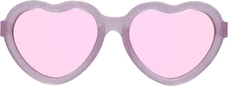 BABIATORS Original Heart Sparkles Squad, lustrzane okulary przeciwsłoneczne, różowy brokat, 0-2 lat