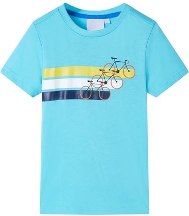 Dziecięca koszulka rowerowa 100% bawełna, 92 (18-24m), cyjan