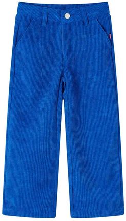 Spodnie dziecięce sztruksowe, błękit kobaltowy, 128 (7-8 lat)