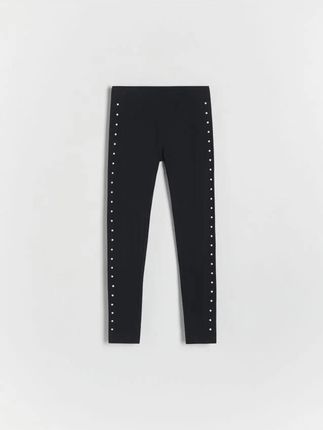 Reserved - Bawełniane legginsy z aplikacją - czarny